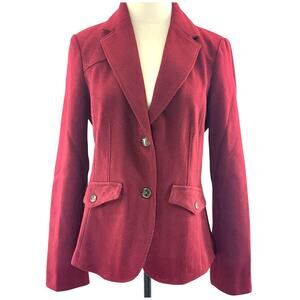 Eddie Bauer Women's 8 Wool Blazer Burgundy Equestrian Academia Jacket